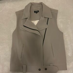 Camel/beige top shop moto style vest. Worn once!!